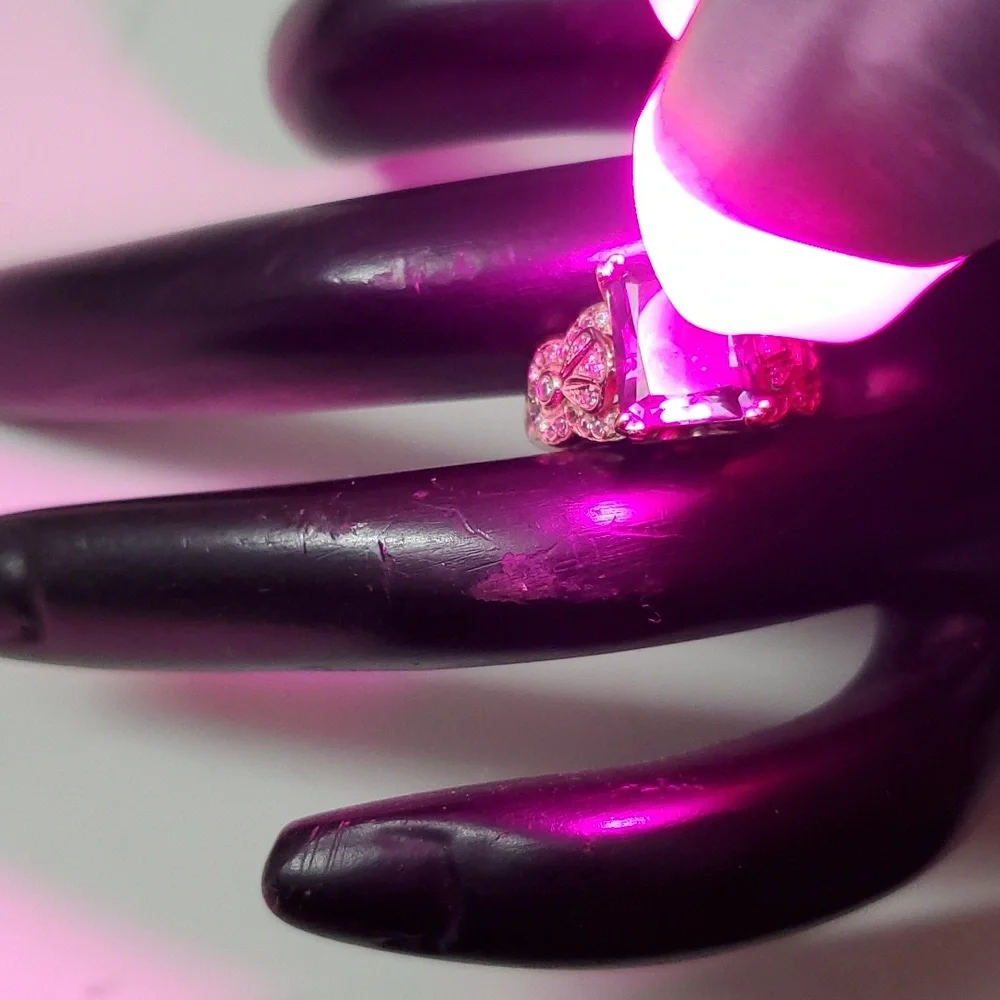 Watch Video / Sterling Silver 925 Sapphire Rose Gold Ring
